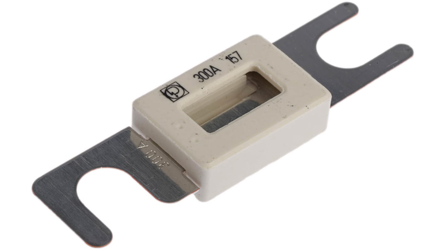 Littelfuse 保险丝条汽车保险丝, 300A, 48V 直流, F熔断, 灰色，白色, 陶瓷主体