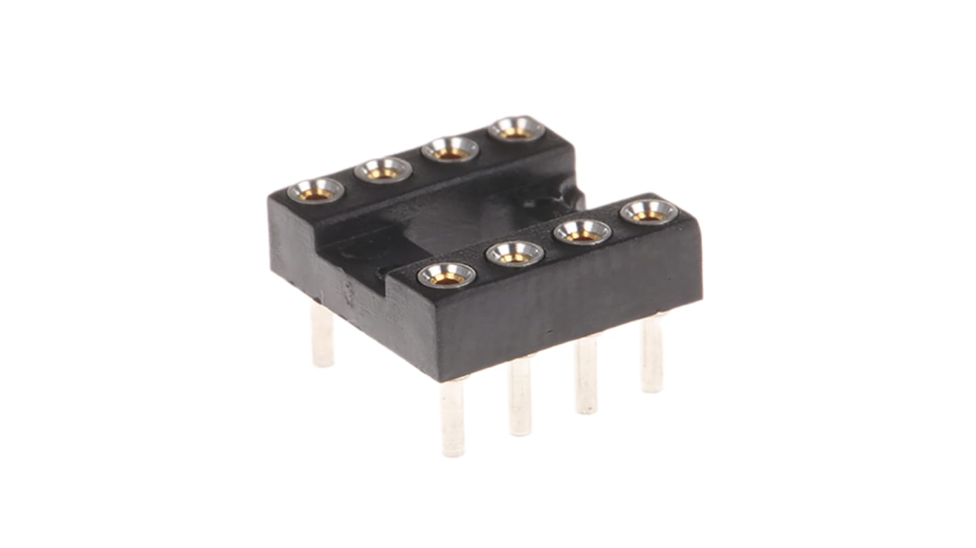 Winslow 2.54mm Pitch Vertical 8 Way, Through Hole Turned Pin Open Frame IC Dip Socket, 3A