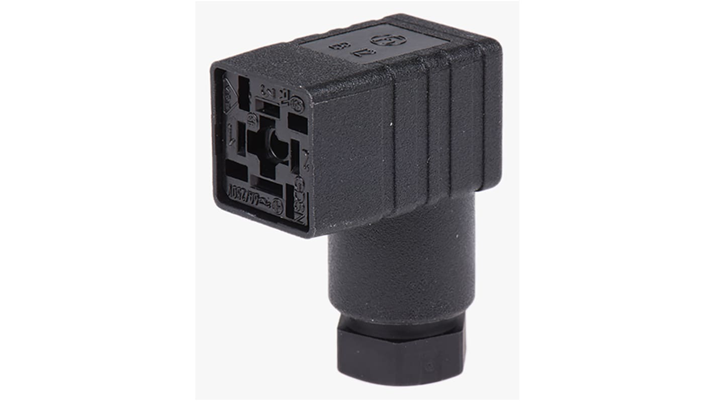 Hirschmann GDSN 2P+E DIN 43650 C, Female Solenoid Valve Connector, 250 V ac/dc Voltage