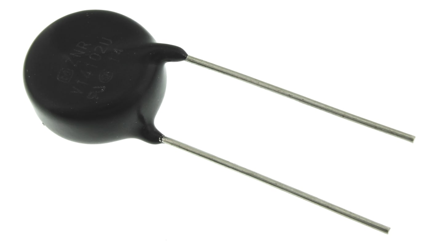 Varistor de disco Panasonic V, tensión de ruptura 1000V, 50A, 280J, 230pF, dim. 16 (Dia.) x 9.1mm, paso 7.5mm