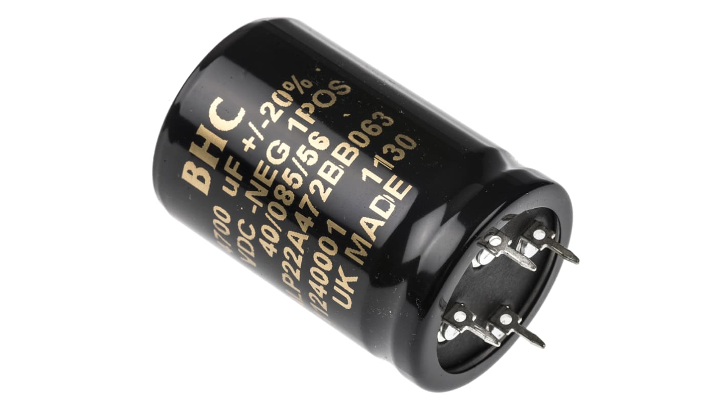 KEMET 4700μF Aluminium Electrolytic Capacitor 63V dc, PCB Mount - ALP22A472BB063