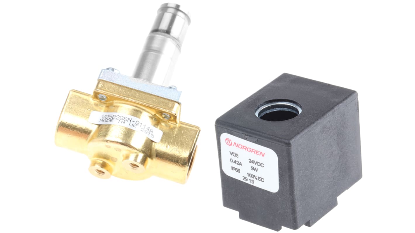 Norgren 2/2 Pneumatic Solenoid Valve - Solenoid/Spring G 1/4 V05 Series 24V dc