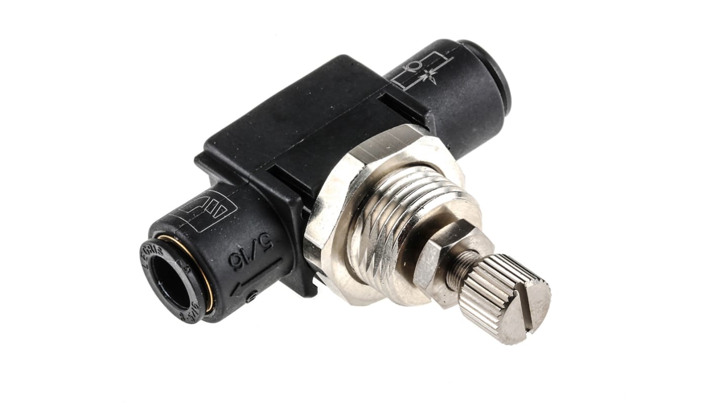 Regolatore di flusso Legris serie 7776, ingresso tubo 8mm, uscita tubo 8mm