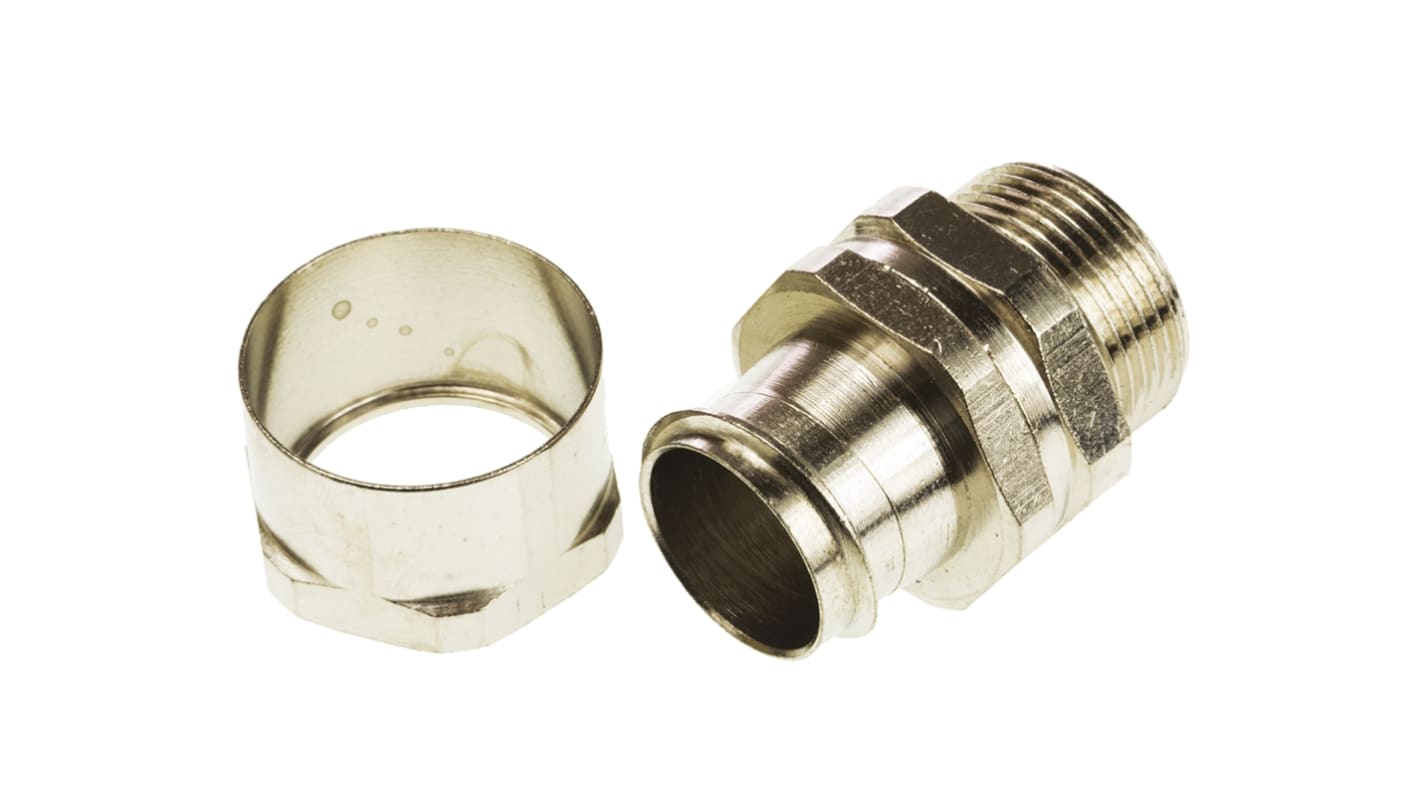 Raccordo per cavi Adaptaflex 7TCA296040R0141 SPB25/M25/B SPB in Ottone Nickelato, Argento, filetto M25, 25mm,