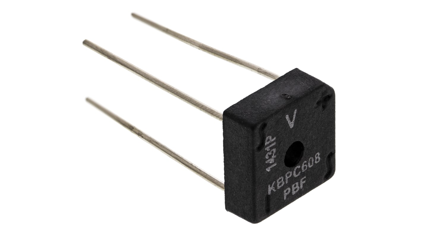 Vishay 单相整流桥, 6A, 800V, 4针, D 72, 通孔安装, -40°C→+150 °C