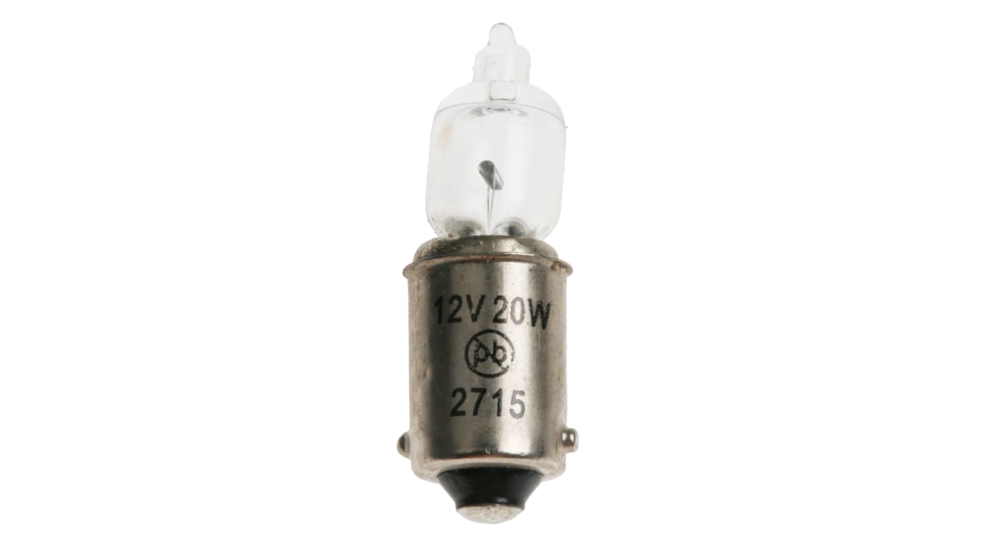 RS PRO 20 W Clear Halogen Bulb BA9, Mini Candle, 12 V, 9mm