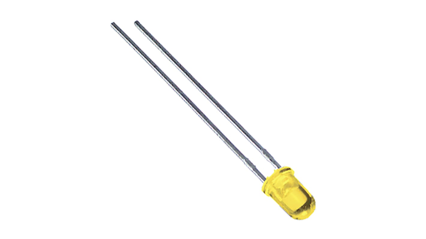 LED Jaune, Traversant, 5 mm (T-1 3/4), 3 V