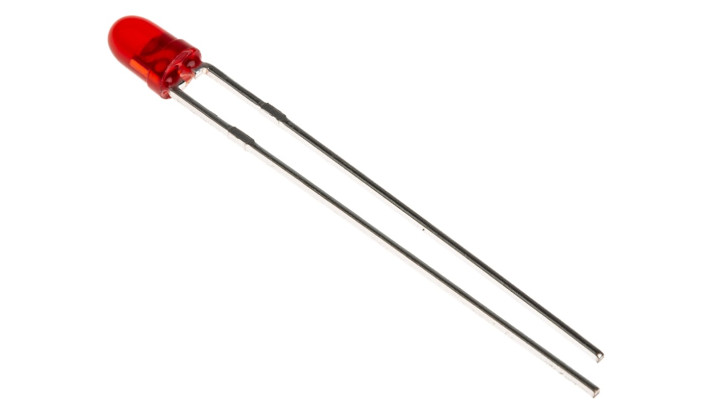 Kingbright2.25 V Red LED 3mm Through Hole, L-934HD