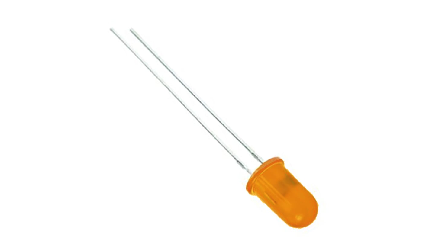 Kingbright LED, オレンジ, スルーホール実装, 5 mm (T-1 3/4 Kingbright LED, オレンジ, スルーホール実装, 5 mm (T-1 3/4