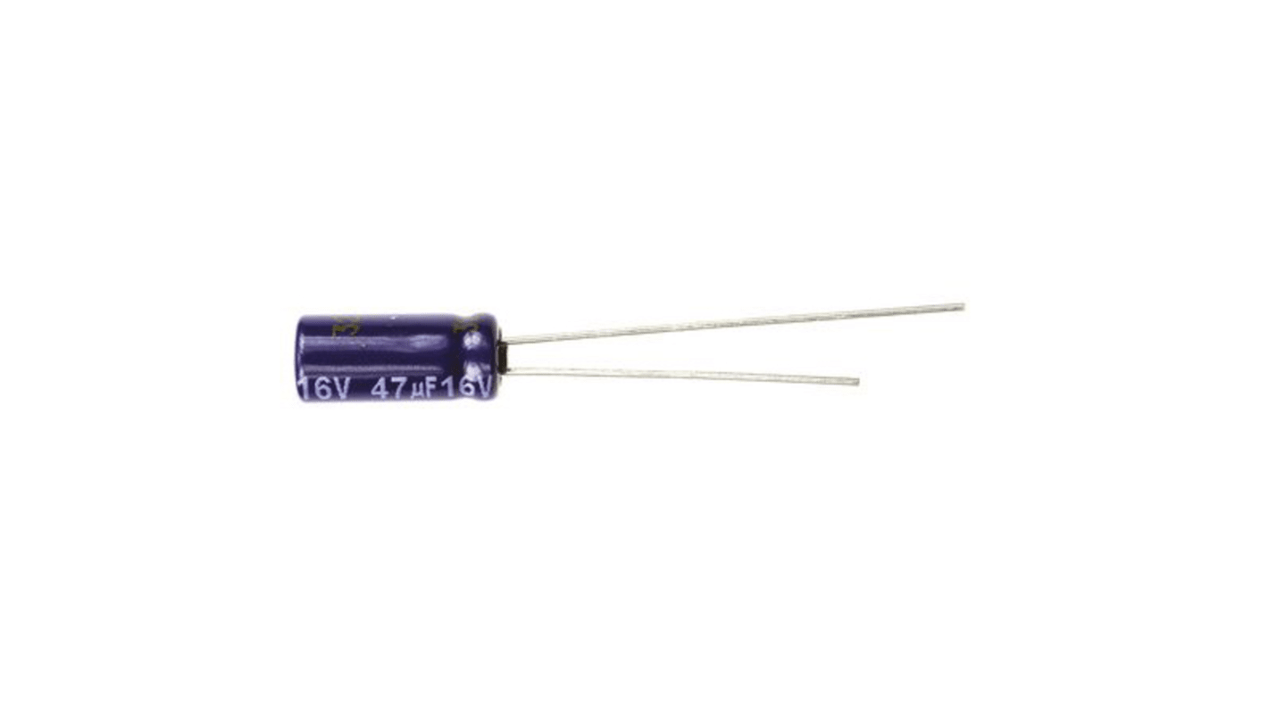 Panasonic 47μF Aluminium Electrolytic Capacitor 16V dc, Radial, Through Hole - ECA1CM470