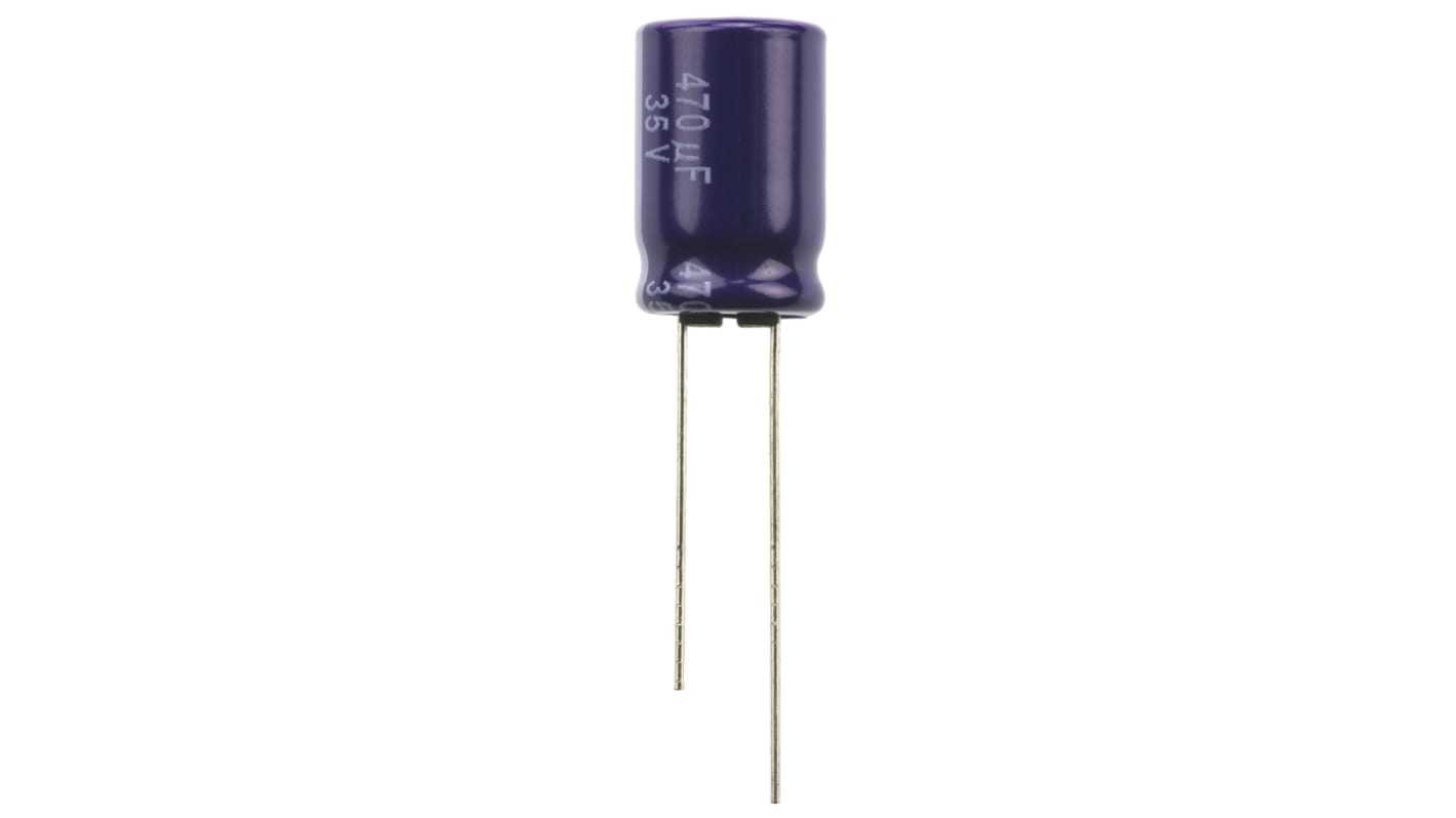 Panasonic 470μF Aluminium Electrolytic Capacitor 35V dc, Radial, Through Hole - ECA1VM471