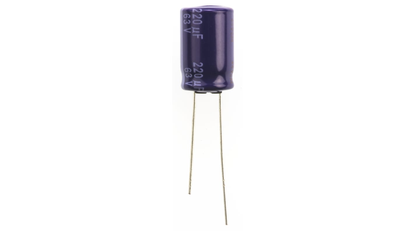 Condensateur Panasonic série M-A, Aluminium électrolytique 220μF, 63V c.c.