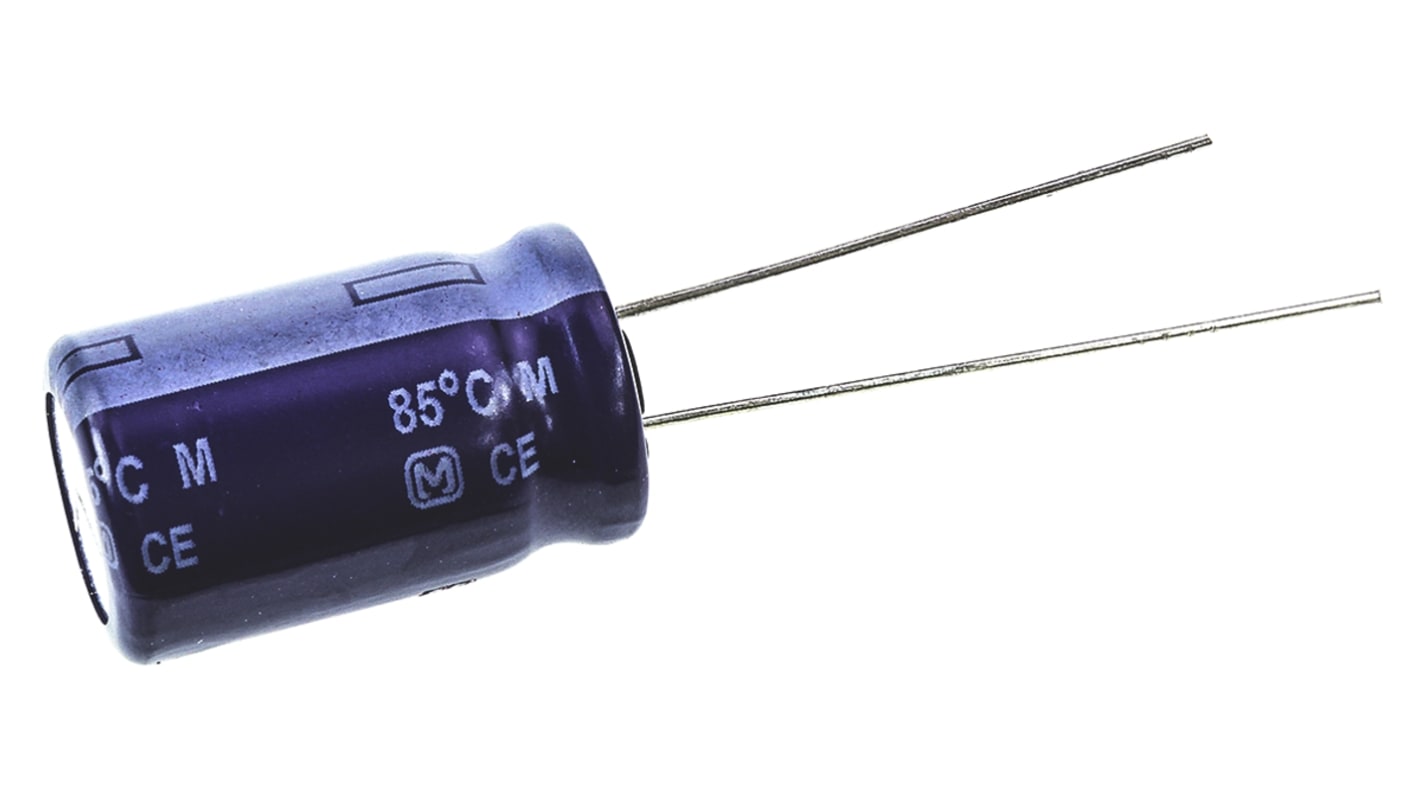Condensatore Panasonic, serie M-A, 470μF, 63V cc, ±20%, +85°C, Radiale, Foro passante