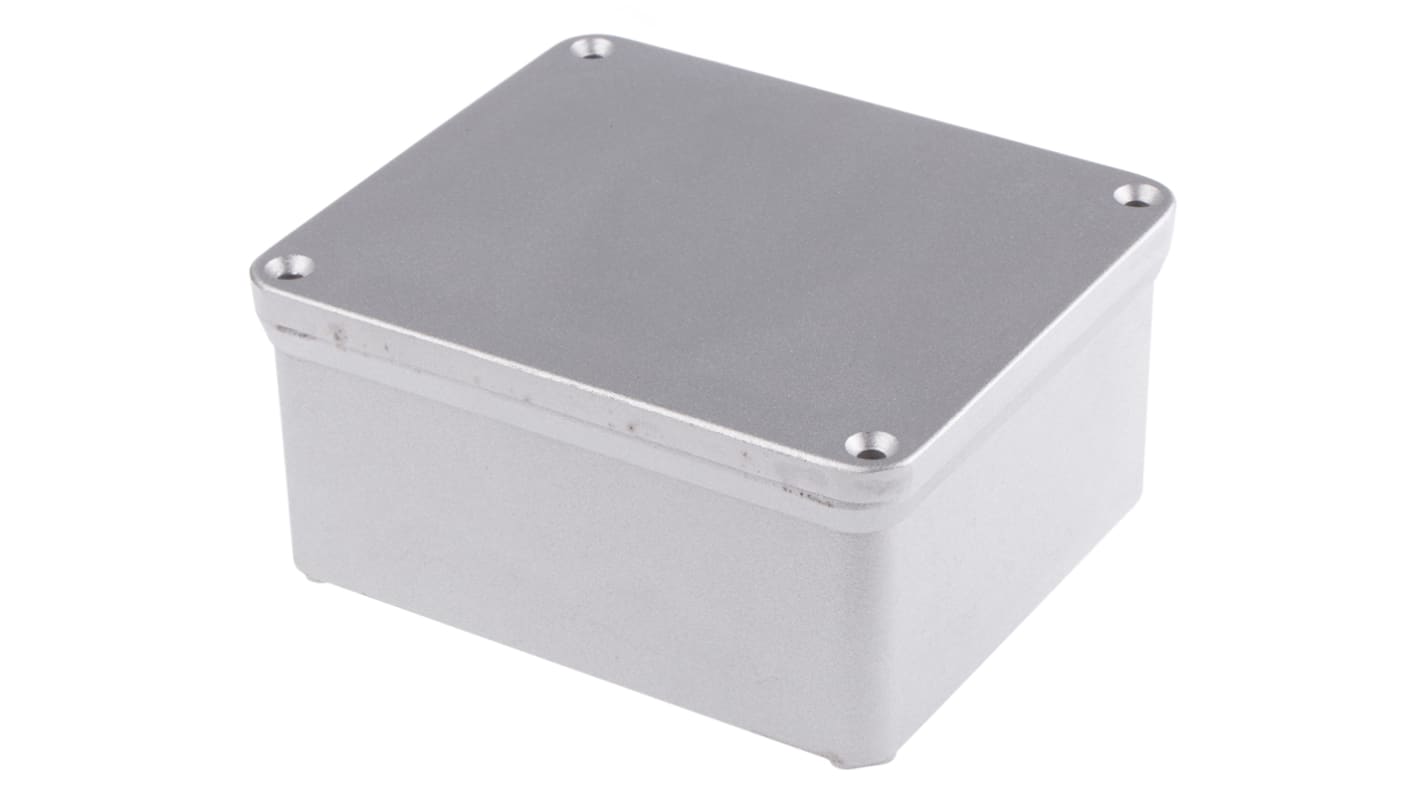 RS PRO Silver Die Cast Aluminium Enclosure, IP65, Silver Lid, 160 x 135 x 81mm