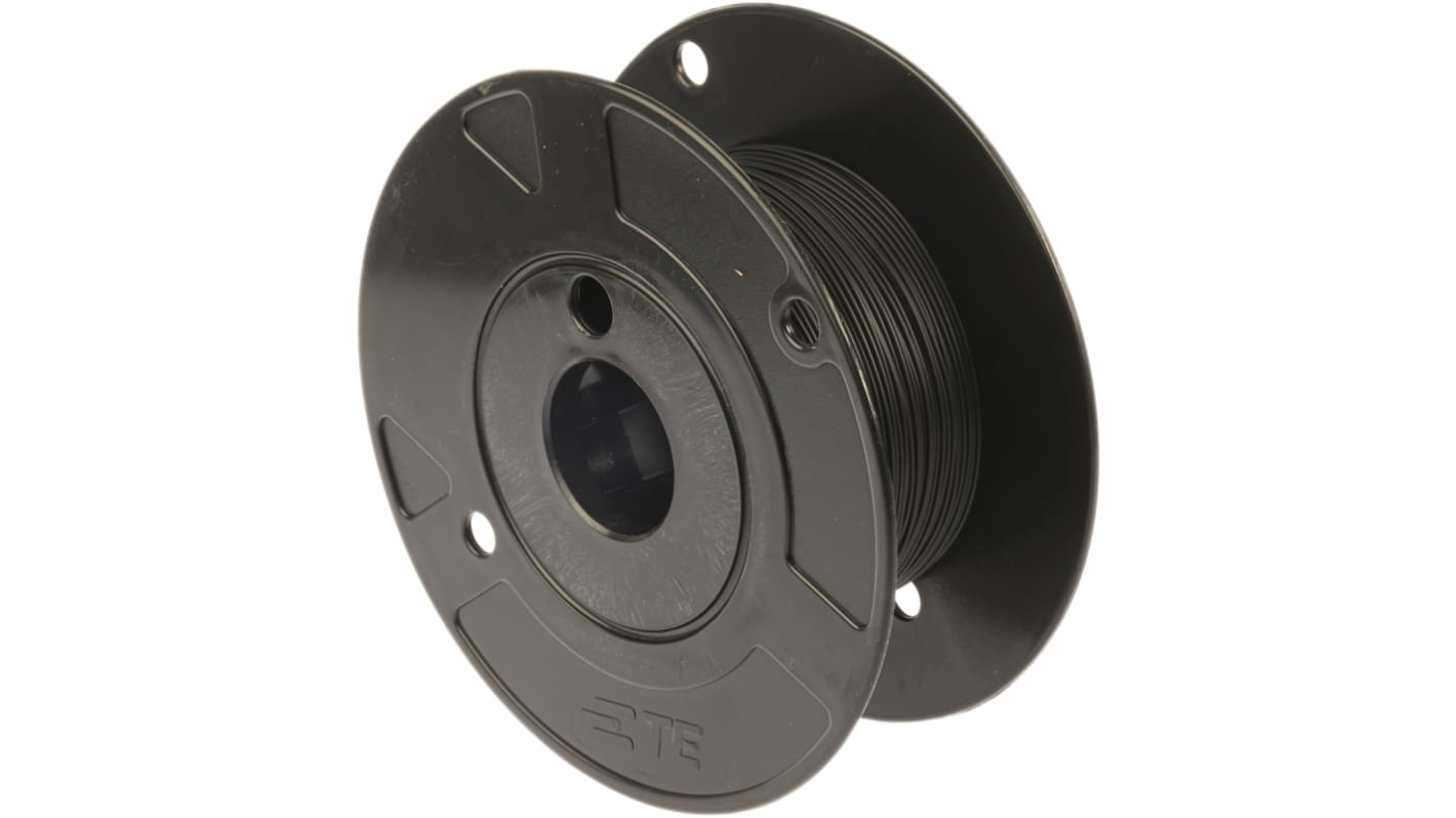 TE Connectivity Black 0.38 mm² Harsh Environment Wire, 22 AWG, 19/34, 100m, Polyalkene Insulation, 44A0111-22-0