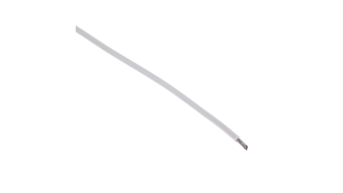 TE Connectivity 白色恶劣环境电线, 0.38 mm², 100m长, 22 AWG, 600 V, 最高+150°C, 聚烯烃绝缘