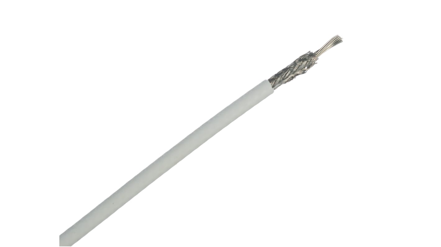 TE Connectivity White 0.24 mm² Hook Up Wire, 24 AWG, 19/0.25 mm, 100m, Polyalkene Insulation, 44A1111-24-9-9