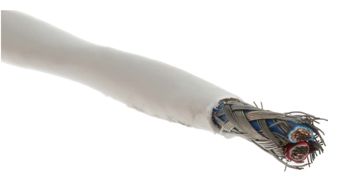 Cable de datos apantallado TE Connectivity SPEC44 de 2 conductores, 1 par, 0,93 mm², 18 AWG, long. 100m, Ø ext. 4.32mm,