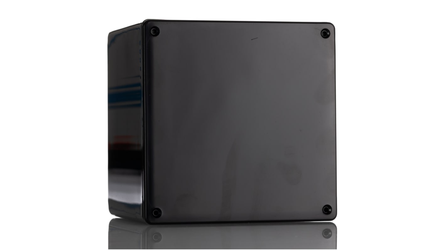Hammond 1591 Series Black ABS Enclosure, IP54, Black Lid, 119 x 119 x 89mm