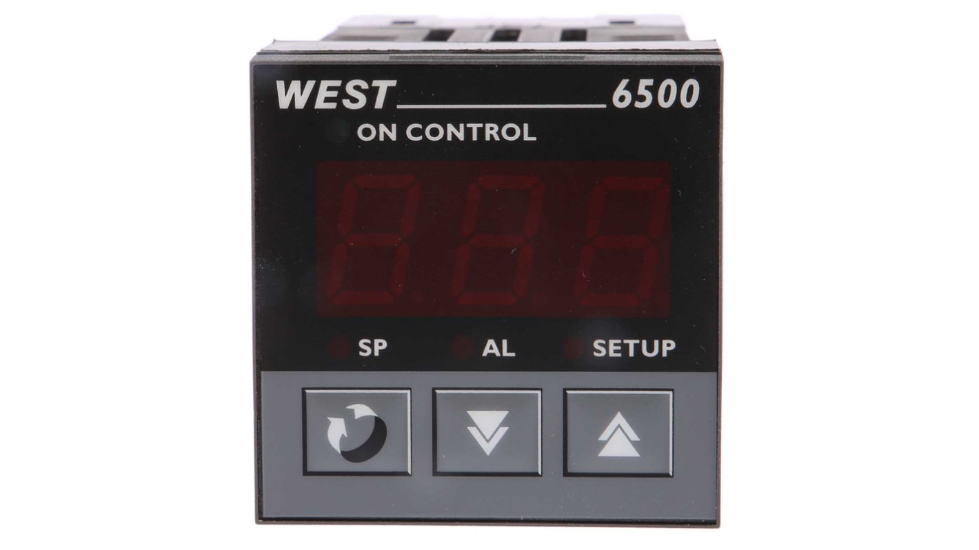 West Instruments N6500 PID Temperature Controller, 48 x 48 (1/16 DIN)mm, 1 Output Relay, 100 → 240 V ac Supply