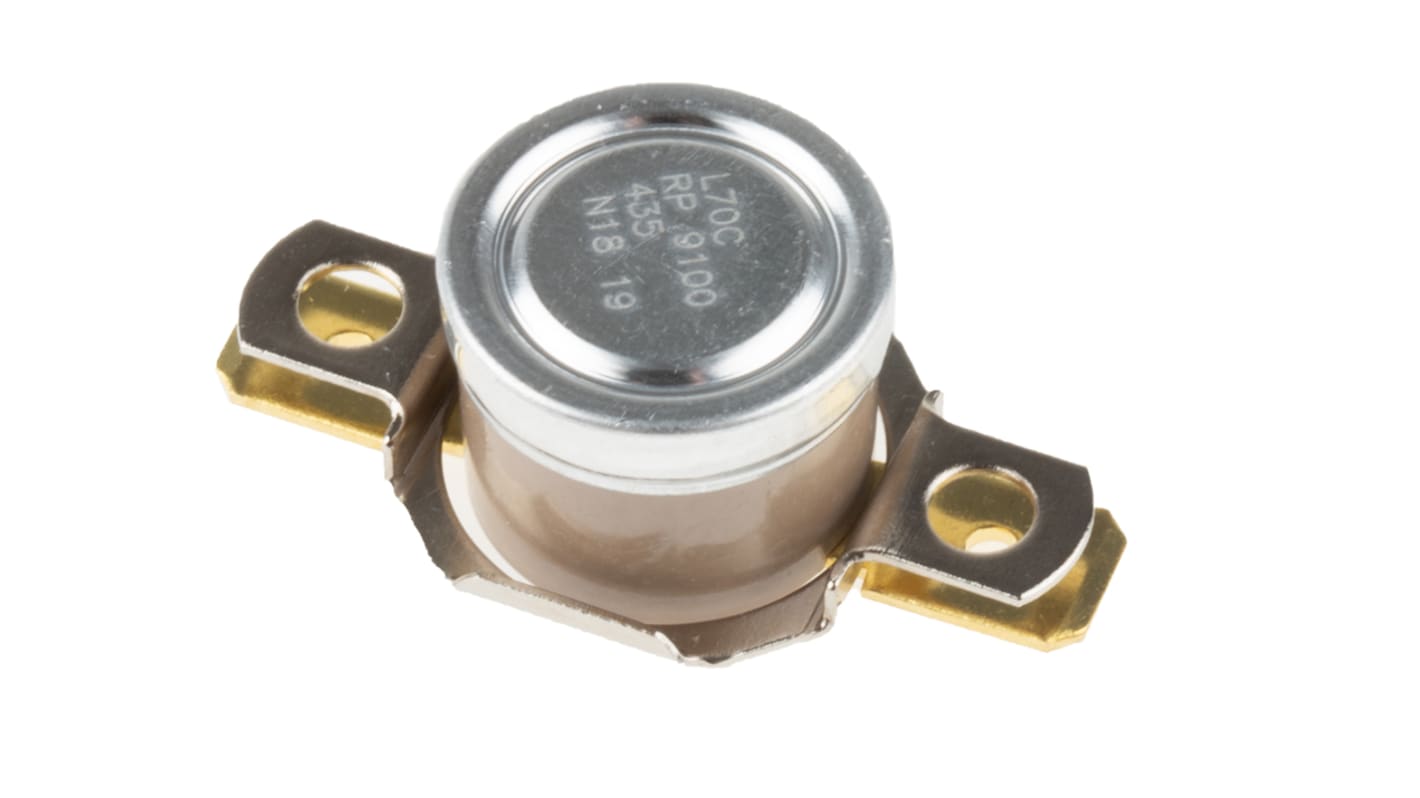 Honeywell Bi-Metallic Thermostat, Opens at +70°C, Closes at +55°C, +186°C Max, NC, Automatic Reset