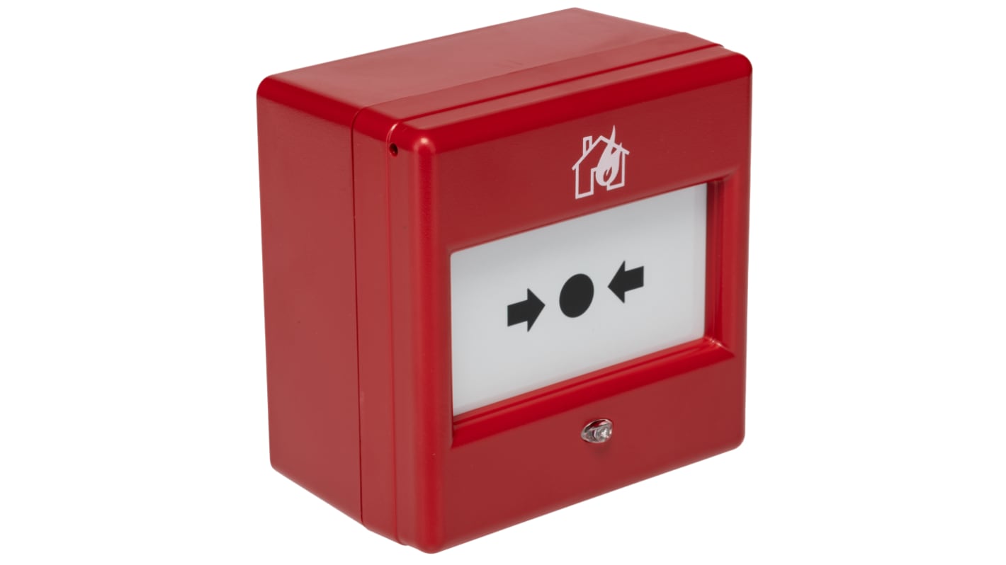 Eaton Red Fire Alarm Call Point, Break Glass Operated, Outdoor, Resettable, Mains-Powered