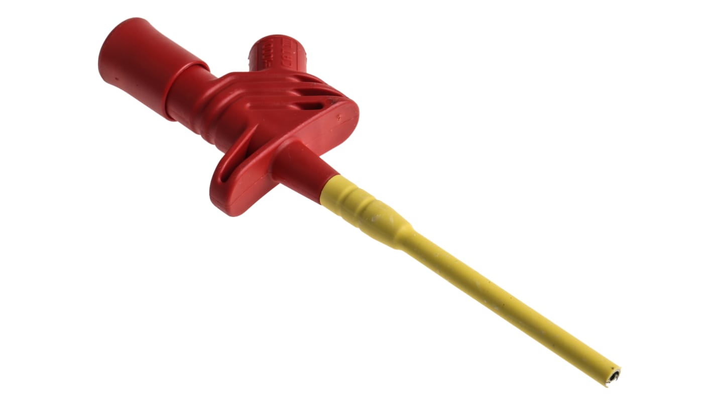 Hirschmann Test & Measurement Red Hook Clip with , 20A, 1000V ac/dc, 4mm Socket