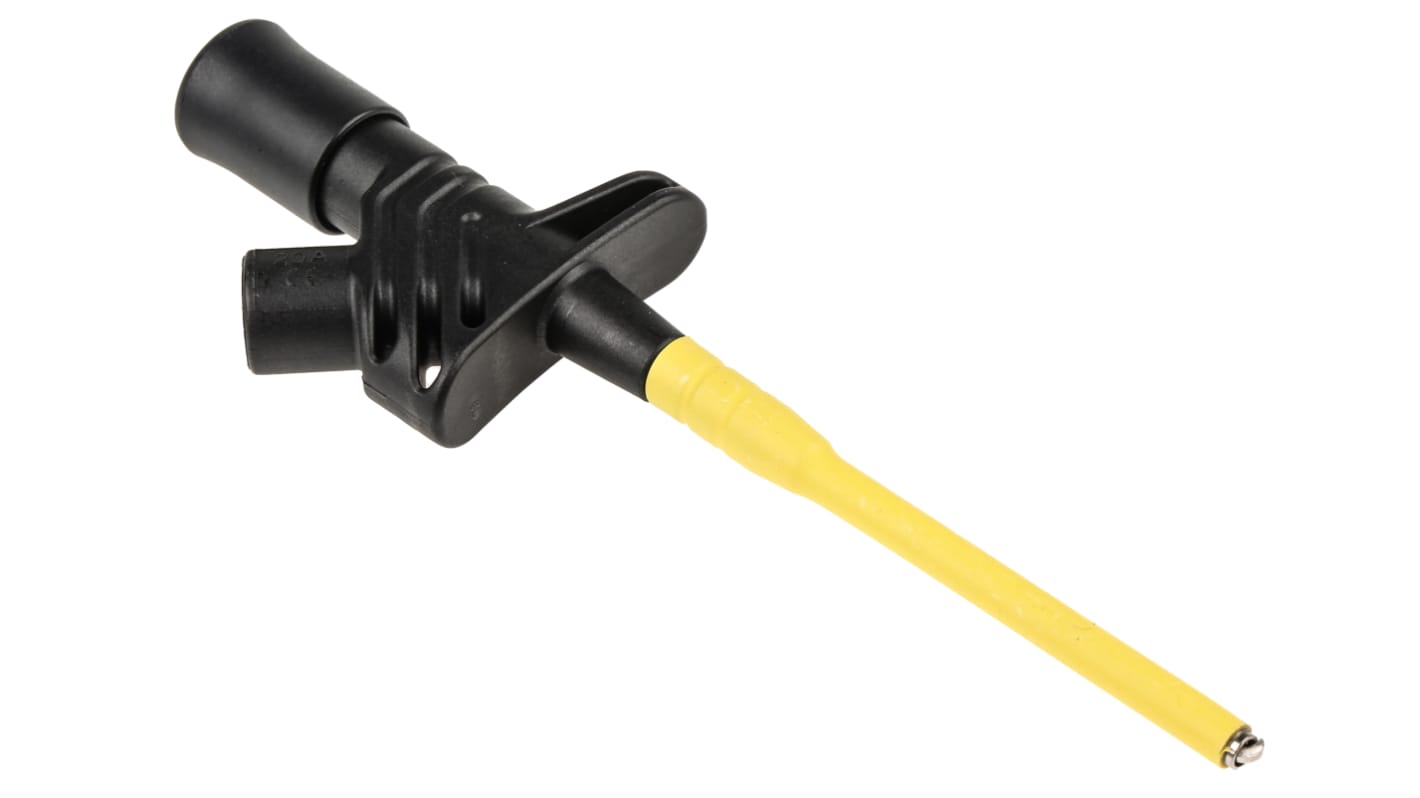 Hirschmann Test & Measurement Black Hook Clip with , 20A, 1000V ac/dc, 4mm Socket