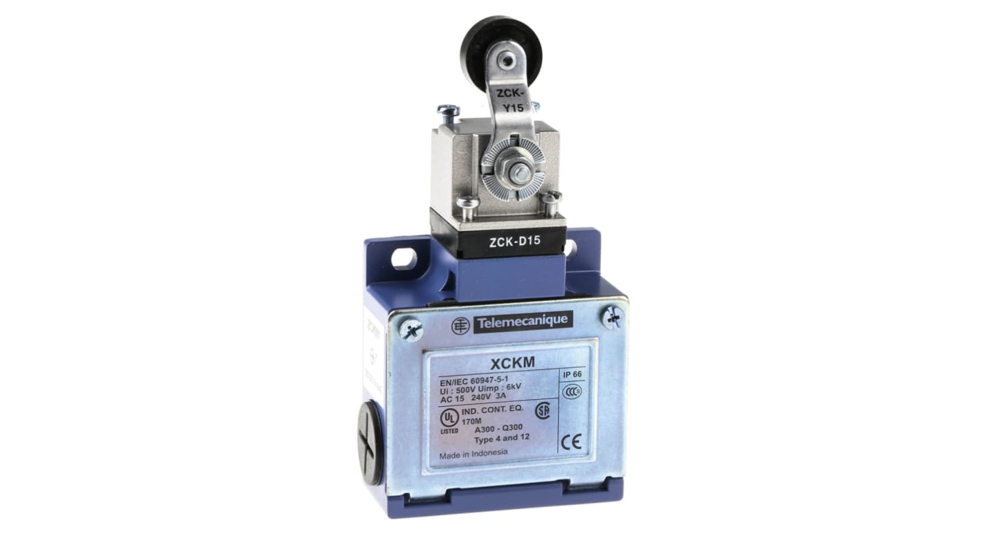 Telemecanique Sensors OsiSense XC Series Lever Limit Switch, NO/NC, IP66, DP, Zinc Alloy Housing, 240V ac Max, 10A Max