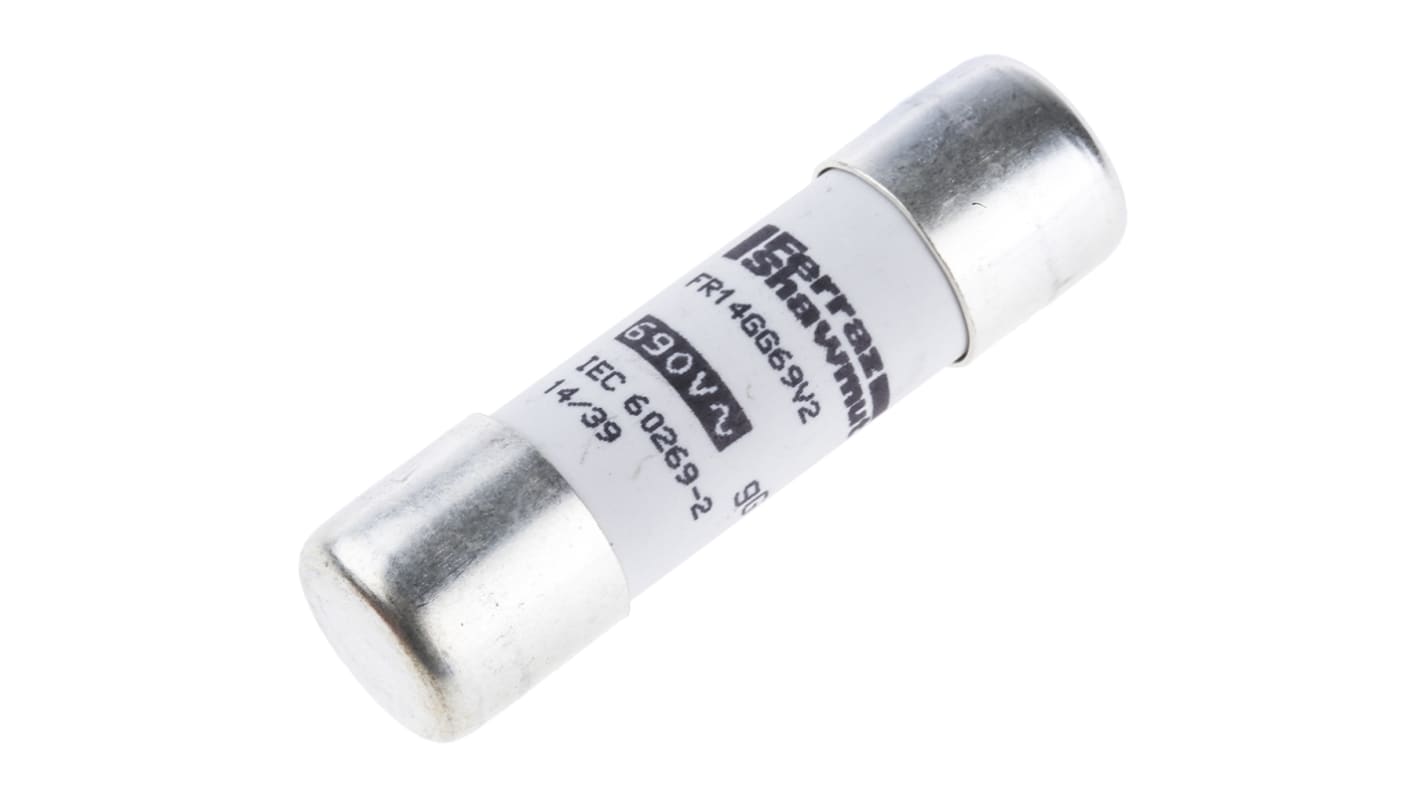 Mersen 2A Ceramic Cartridge Fuse, 14 x 51mm