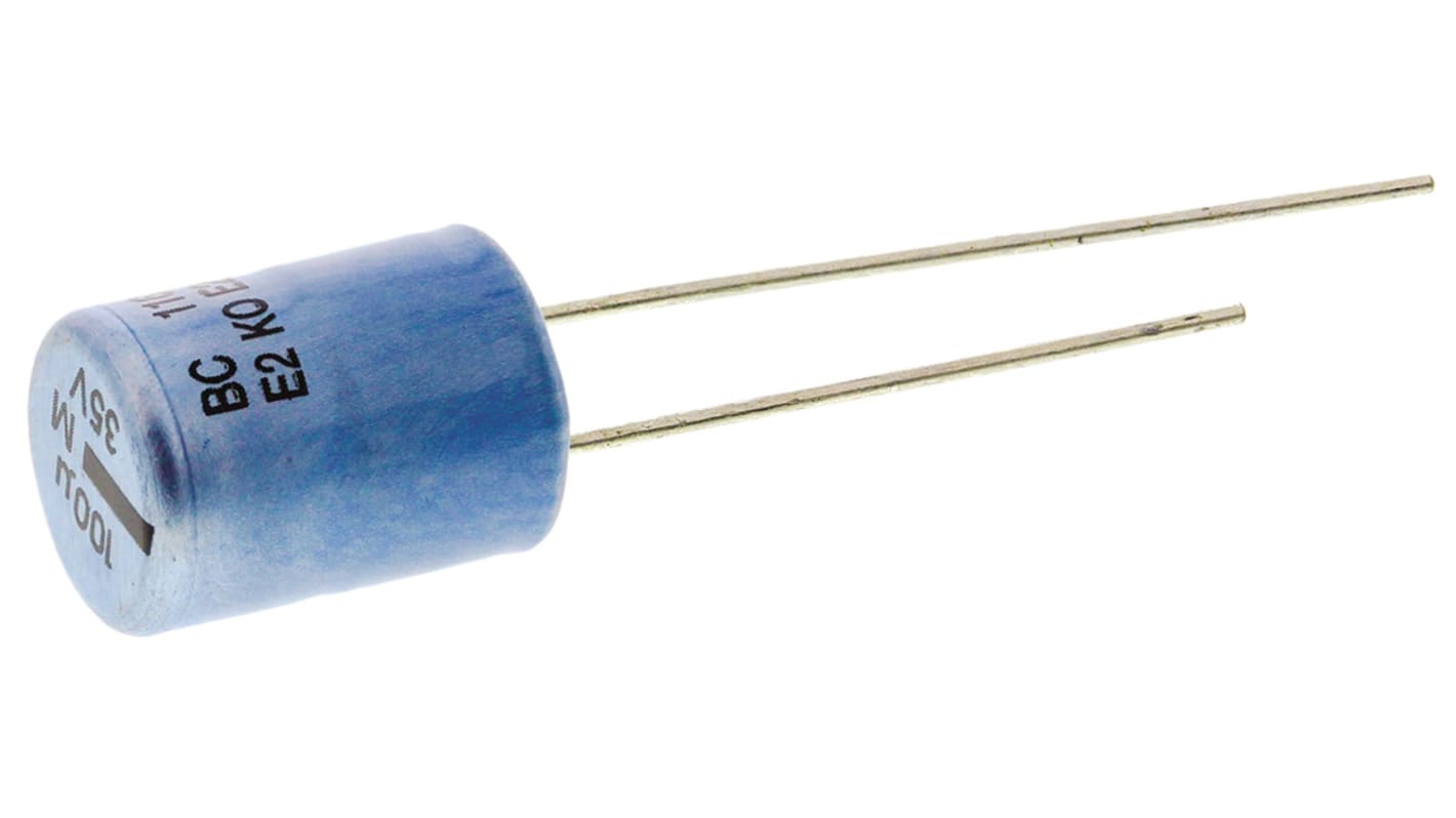 Condensatore Vishay, serie 116 RLL, 100μF, 35V cc, ±20%, +105°C, Radiale, Foro passante