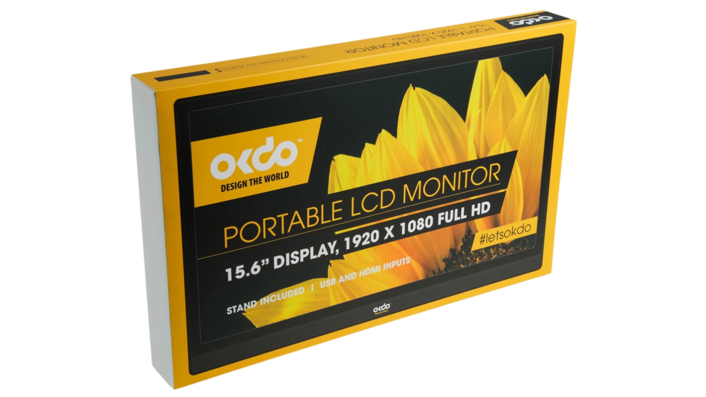 Monitor Słuchawkowe 3,5 mm, Czarny, 15.6cal, 1920 x 1080 Pixels HCIV15601 HDMI, Okdo