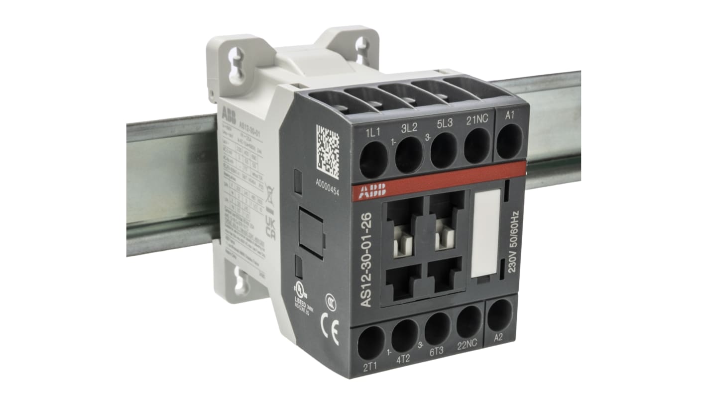 ABB AS12-30-01-26 AS Leistungsschütz 230 V-Spule, 3 -polig , 690 V AC / 24 A 5,5 kW 3 NO (Schließer) 1-Hilfskontakte