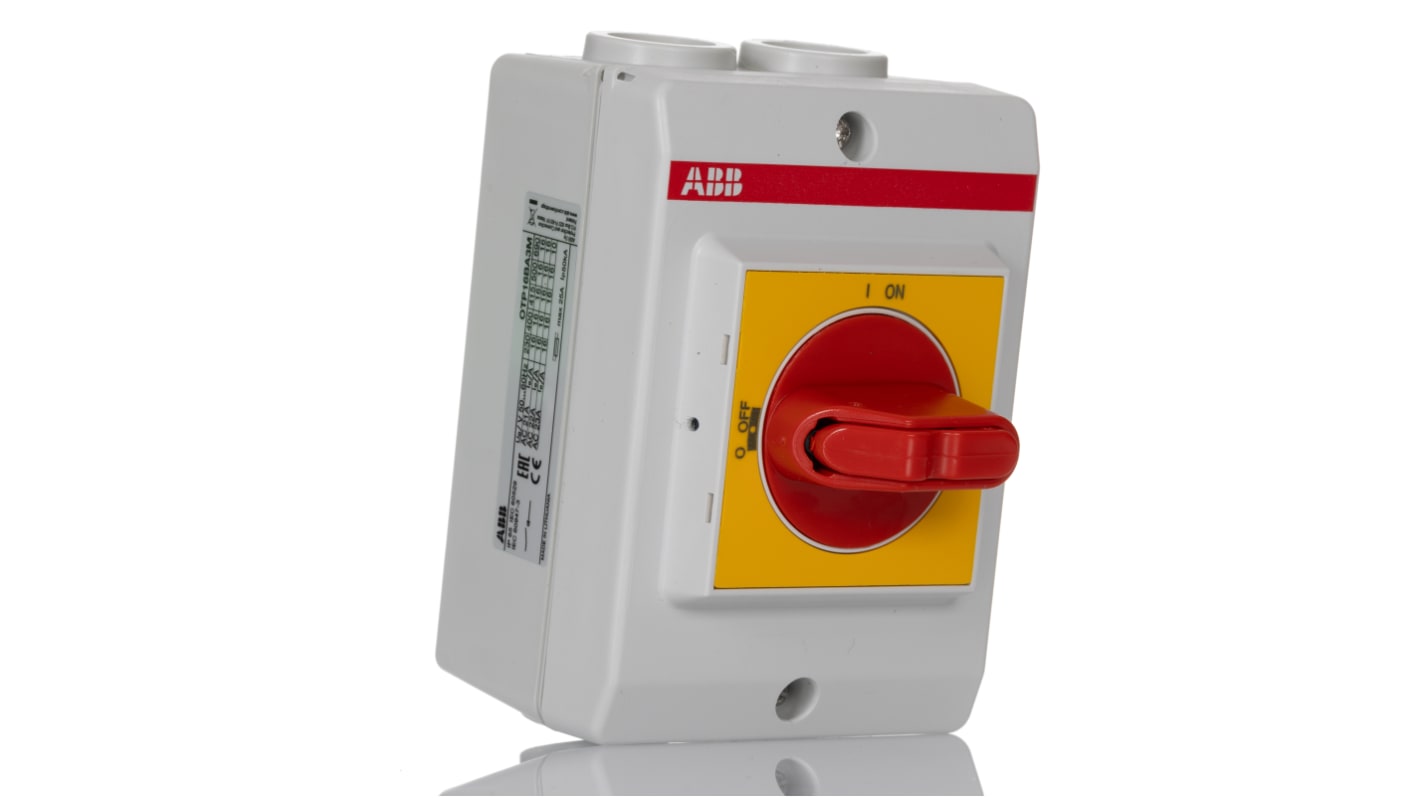 ABB 3 Pole Switch Disconnector - 16A Maximum Current, 7.5kW Power Rating, IP65