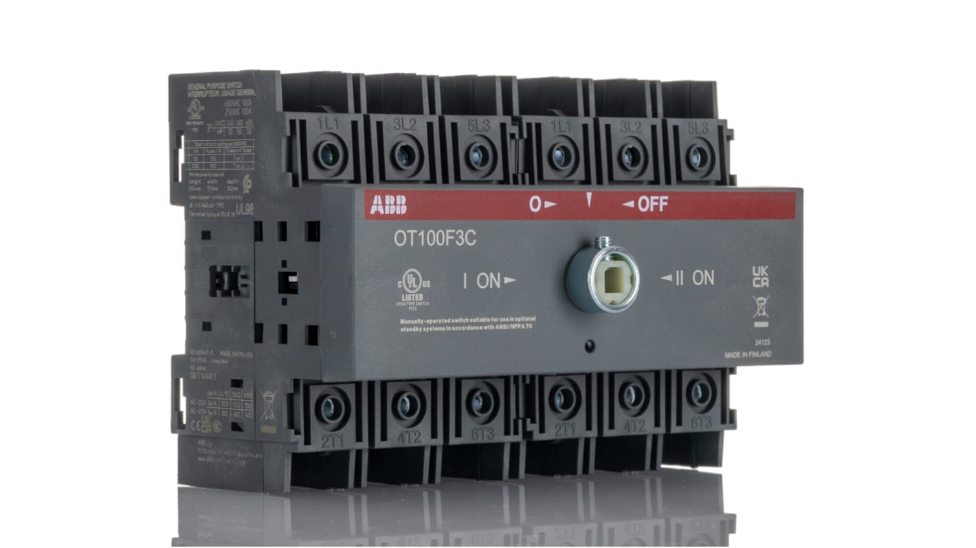 Inverseur de sources ABB OT, 3, 100A, 690V c.a.