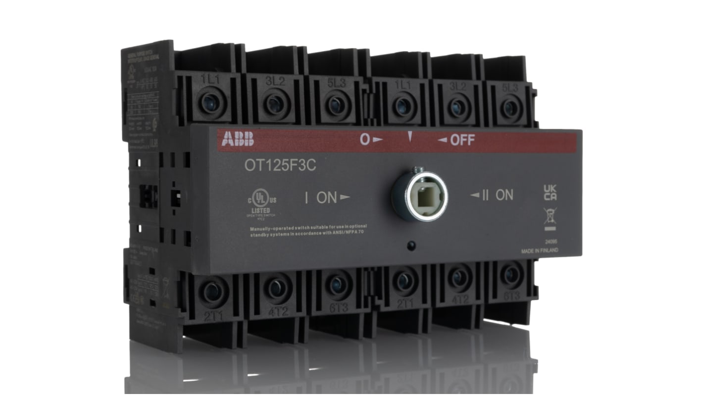 Inverseur de sources ABB OT, 3, 125A, 690V c.a.