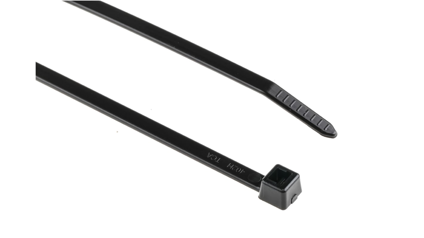 Brida HellermannTyton T80R de Poliamida 6,6 (PA66) Negro, 205mm x 4,7 mm, Dentro de Serrado
