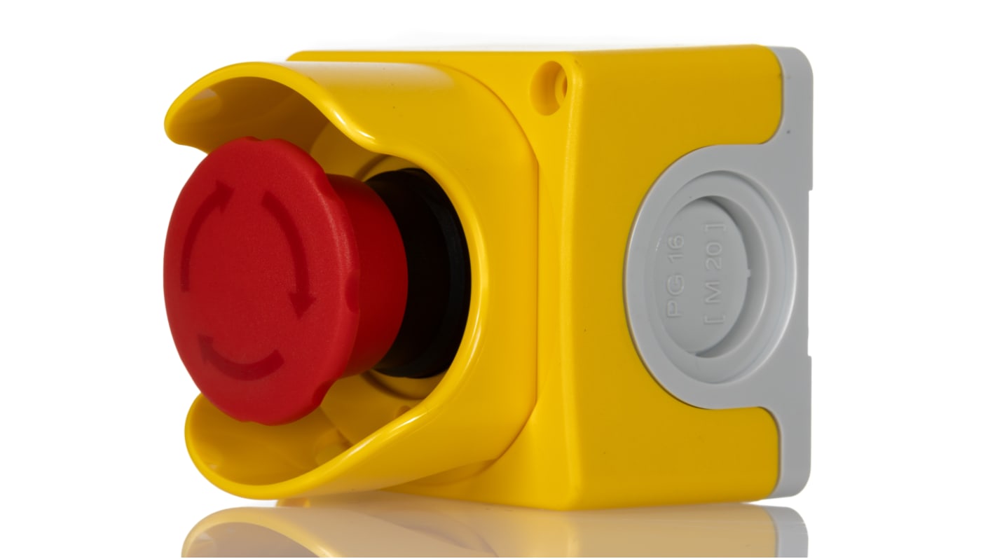 ABB 单孔外壳, Φ40mm孔径, 黄色塑料外壳, IP66, IP67, IP69K, 最高+70°C, 80mm x 65mm x 65mm, CEPY1系列