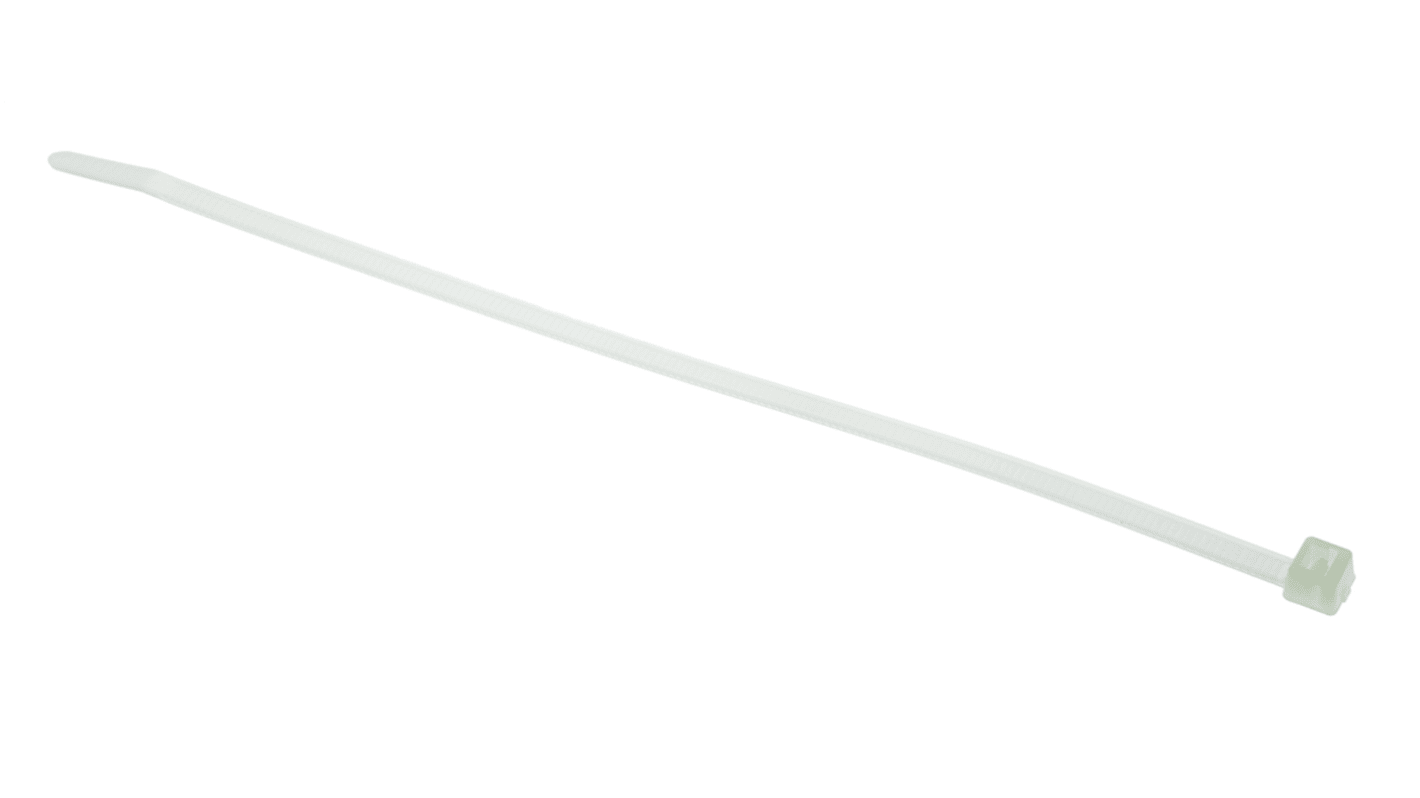 HellermannTyton Cable Tie, Inside Serrated, 205mm x 4.7 mm, Natural Polyamide 6.6 (PA66), Pk-100