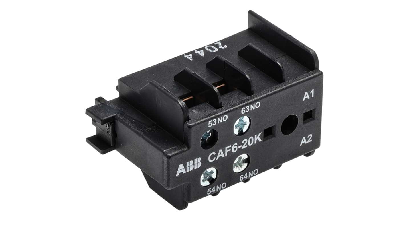 ABB Auxiliary Contact, 2 Contact, 2NO, Front Mount CAF6-20K