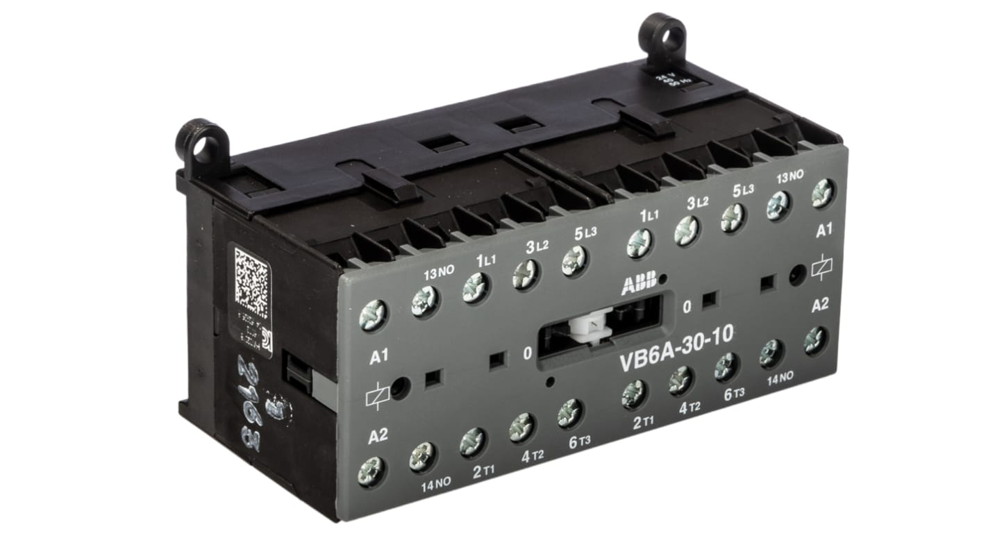 ABB VB6A-30-10 Contactor, 24 V Coil, 3-Pole, 20 A, 4 kW, 3NO