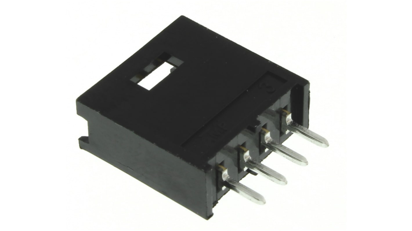 TE Connectivity AMPMODU MOD II Series Straight Through Hole PCB Header, 4 Contact(s), 2.54mm Pitch, 1 Row(s), Shrouded