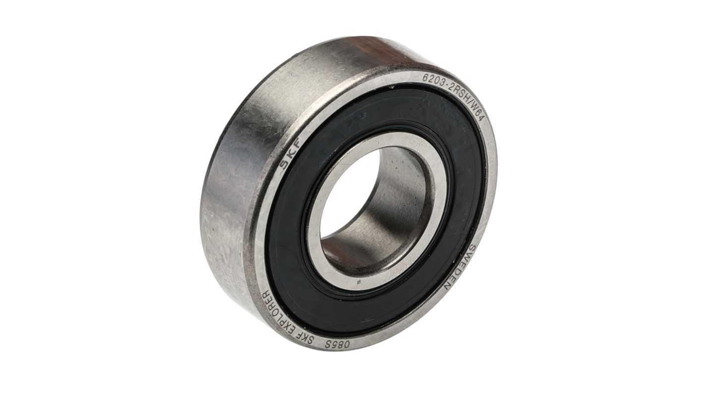 SKF 6203-2RSH/W64 Single Row Deep Groove Ball Bearing- Both Sides Sealed 17mm I.D, 40mm O.D