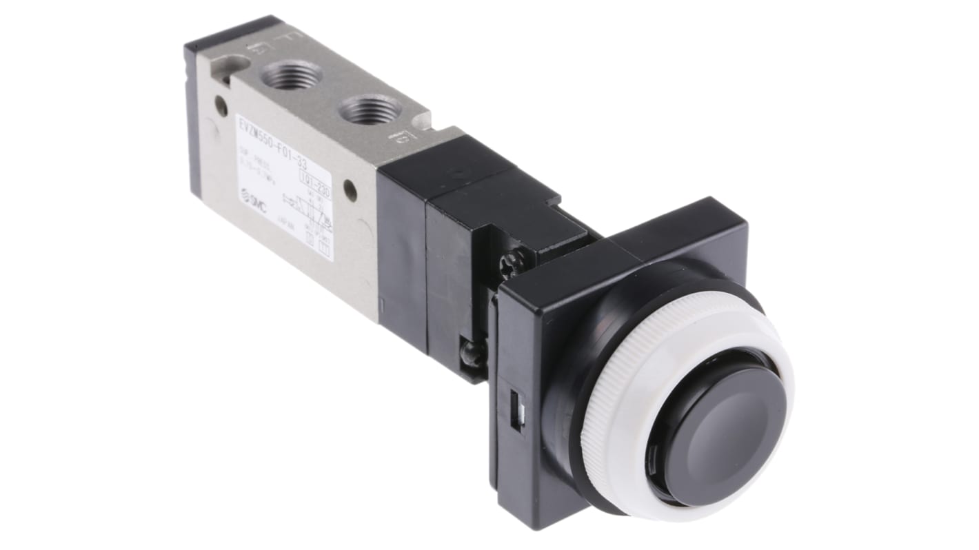 SMC Push Button 5/2 Pneumatic Manual Control Valve VZM500 Series, G 1/8, 1/8in, III B
