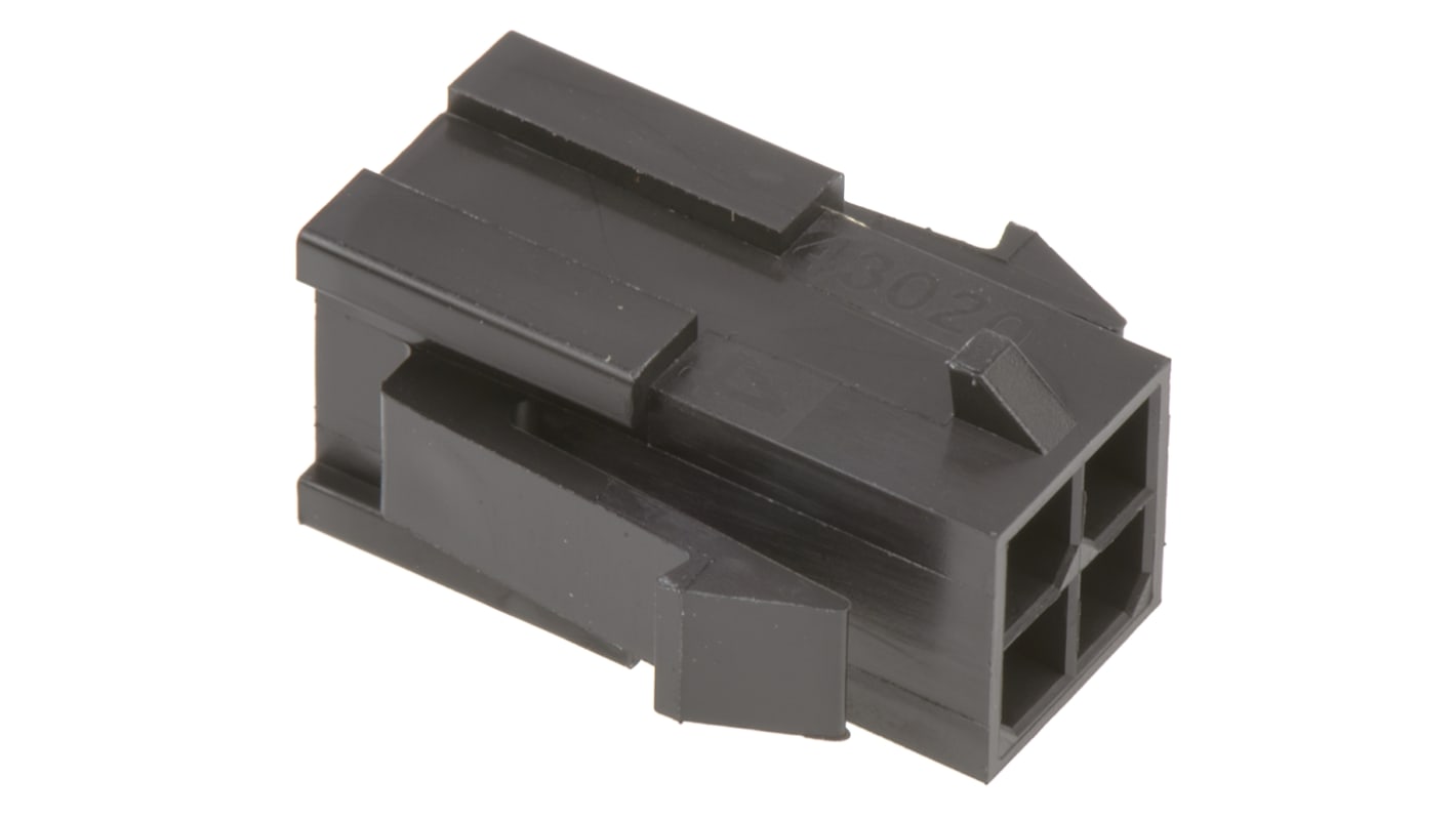 Molex 双排连接器外壳公插, 4p, 3mm间距, 面板安装, Micro-Fit 3.0系列