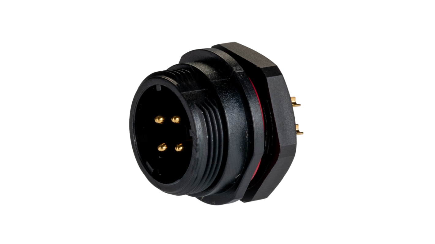 RS PRO Circular Connector, 4 Contacts, Front Mount, 17 mm Connector, Socket, Male, IP68