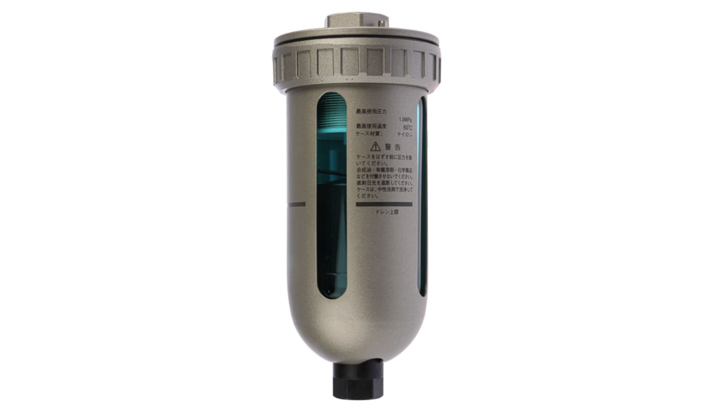 SMC 自动排水阀, Rc 1/2进气口, Rc 1/2出气口, 400cm³/min排水杯, 最大操作压力9.9 bar, 最高工作温度+60°C