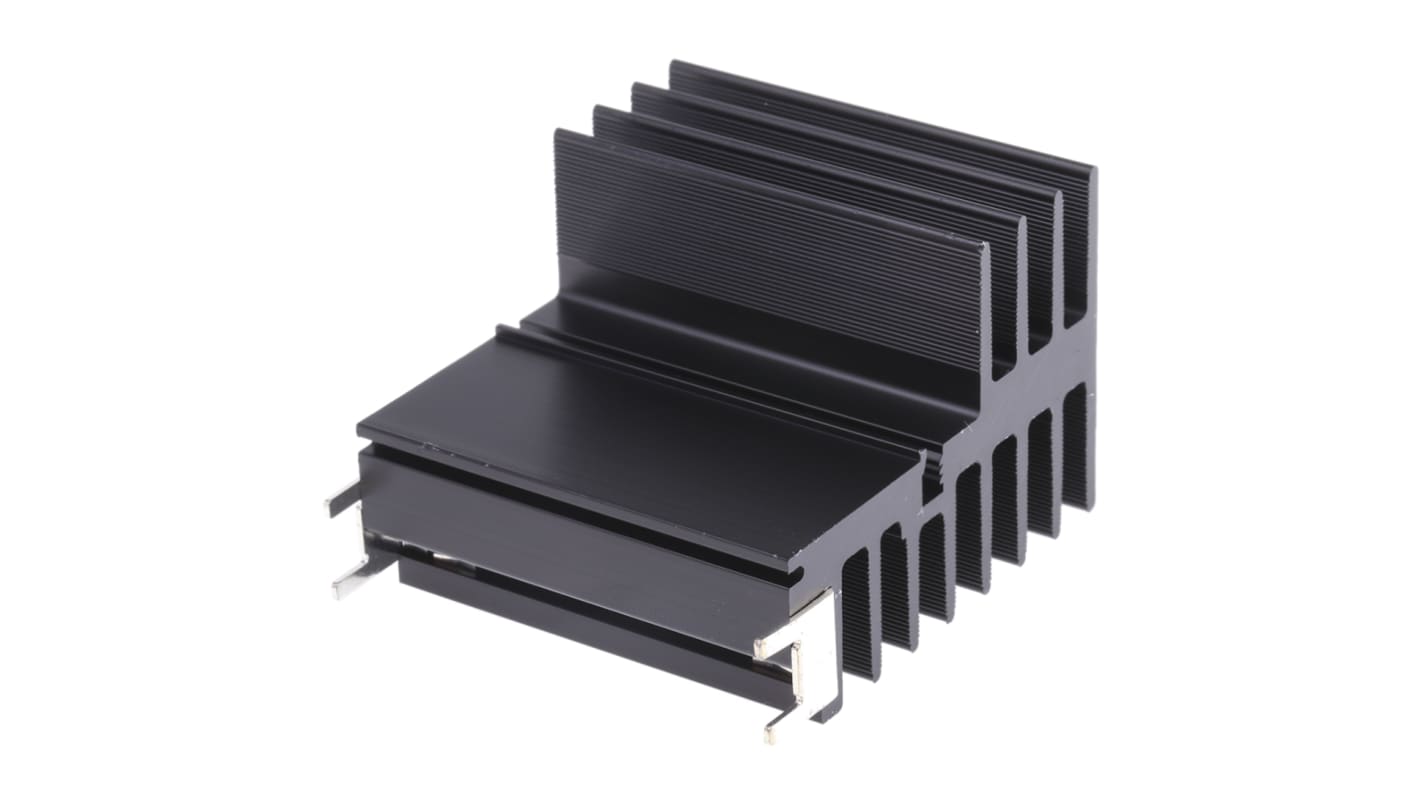 RS PRO Heatsink, Universal Rectangular Alu, 3.2K/W, 50 x 54 x 38mm, PCB Mount