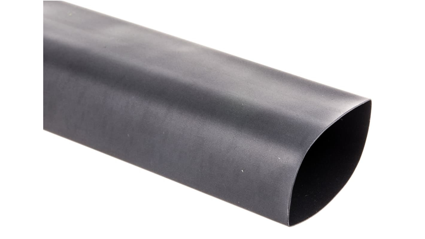 TE Connectivity Heat Shrink Tubing, Black 24mm Sleeve Dia. x 1.2m Length 3:1 Ratio, RNF-3000 Series