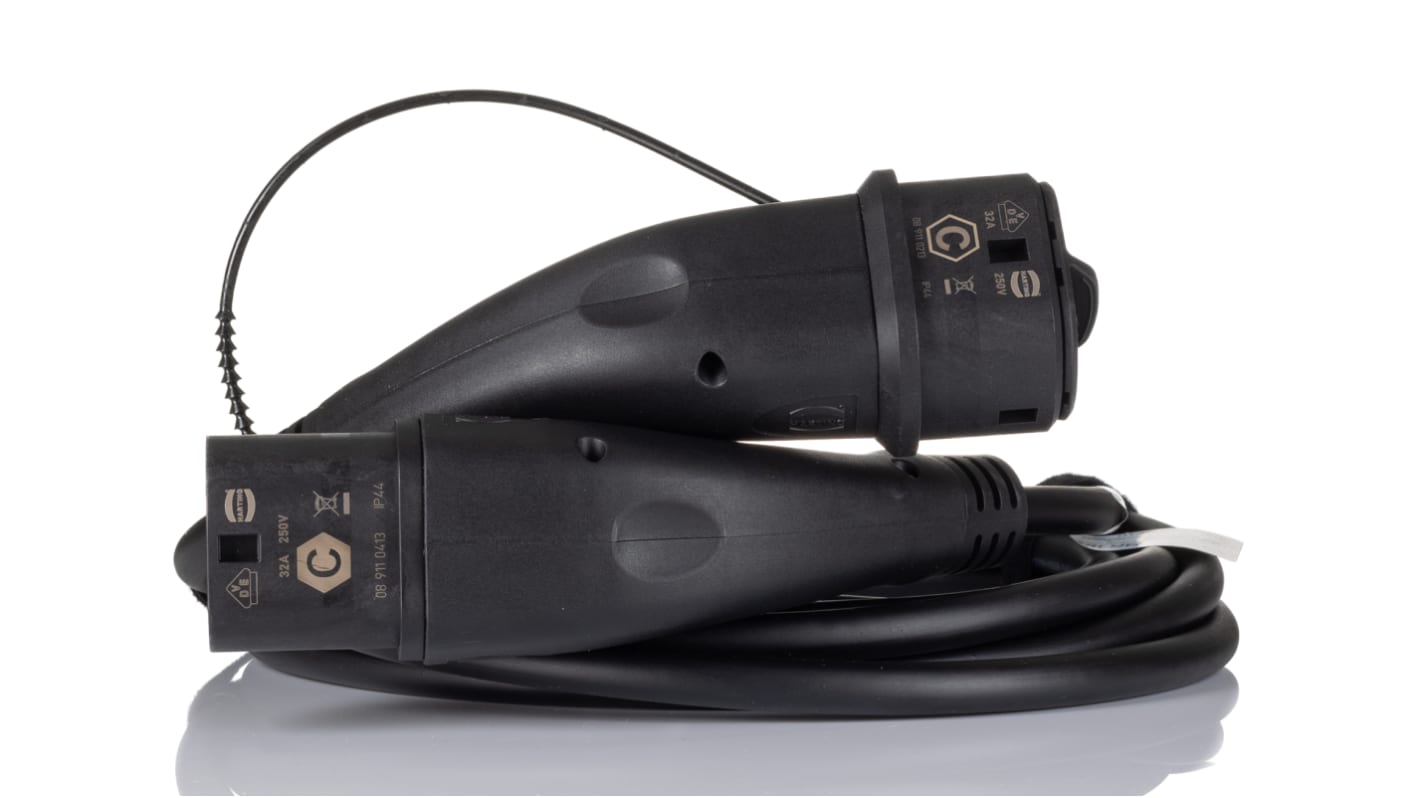 HARTING 32 A Mode 3, Type 2 to Type 2, EV Charging Cable 5m